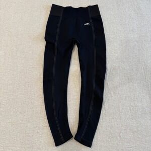 AYBL Seamless Ribbed Leggings High Waist Black Athleisure Workout Size Large